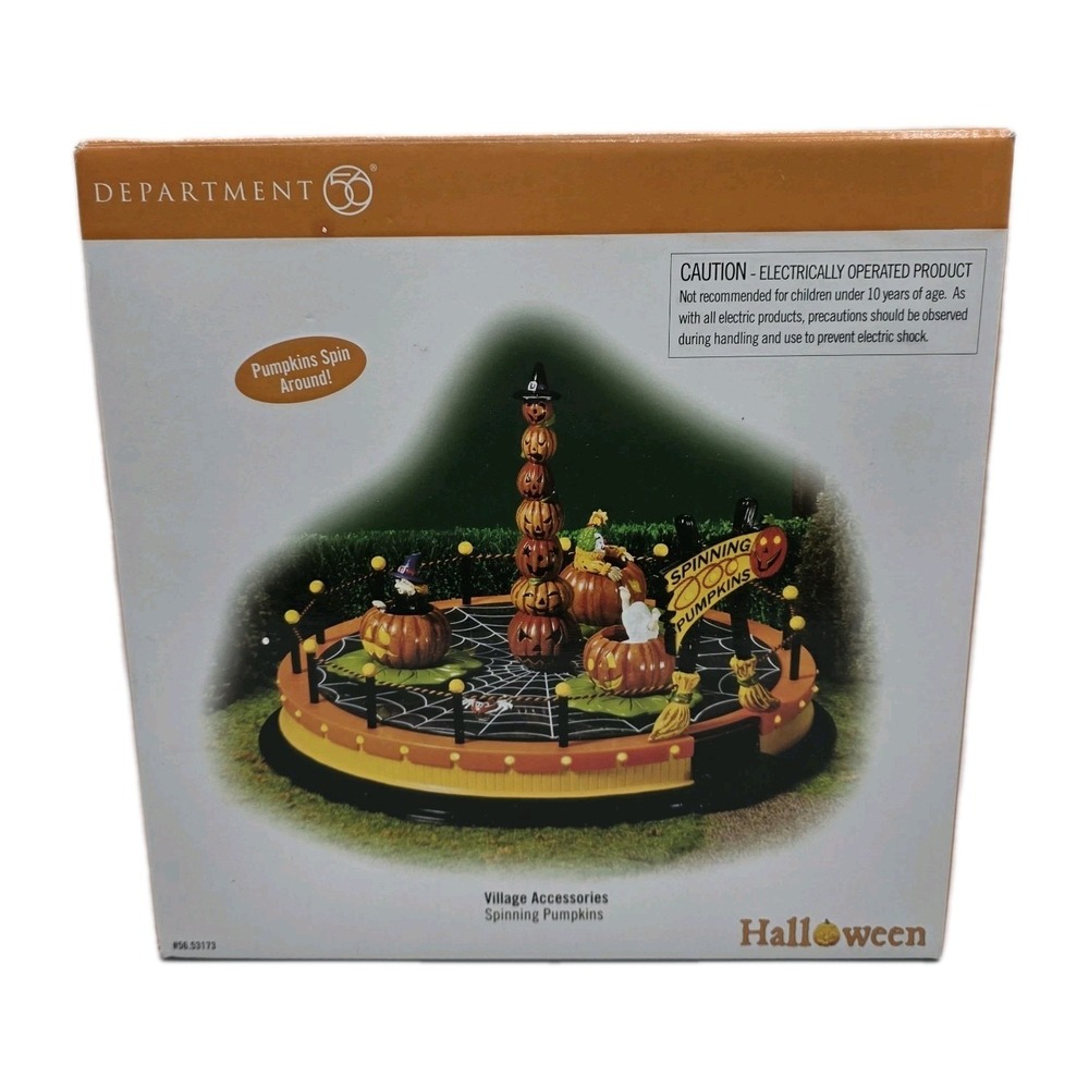 Dept 56 Halloween Animated Spinning Pumpkins #53173 Lights Movement 2004 Decor